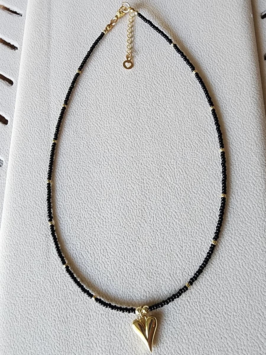 Cadena Corazón - Negro Elegant 2