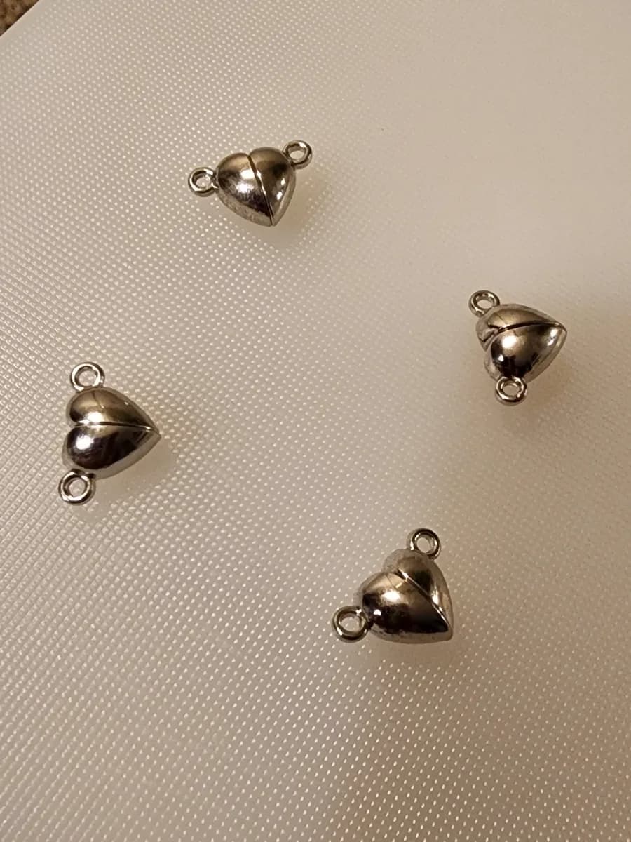 Corazones imantados (color plata) - unidad