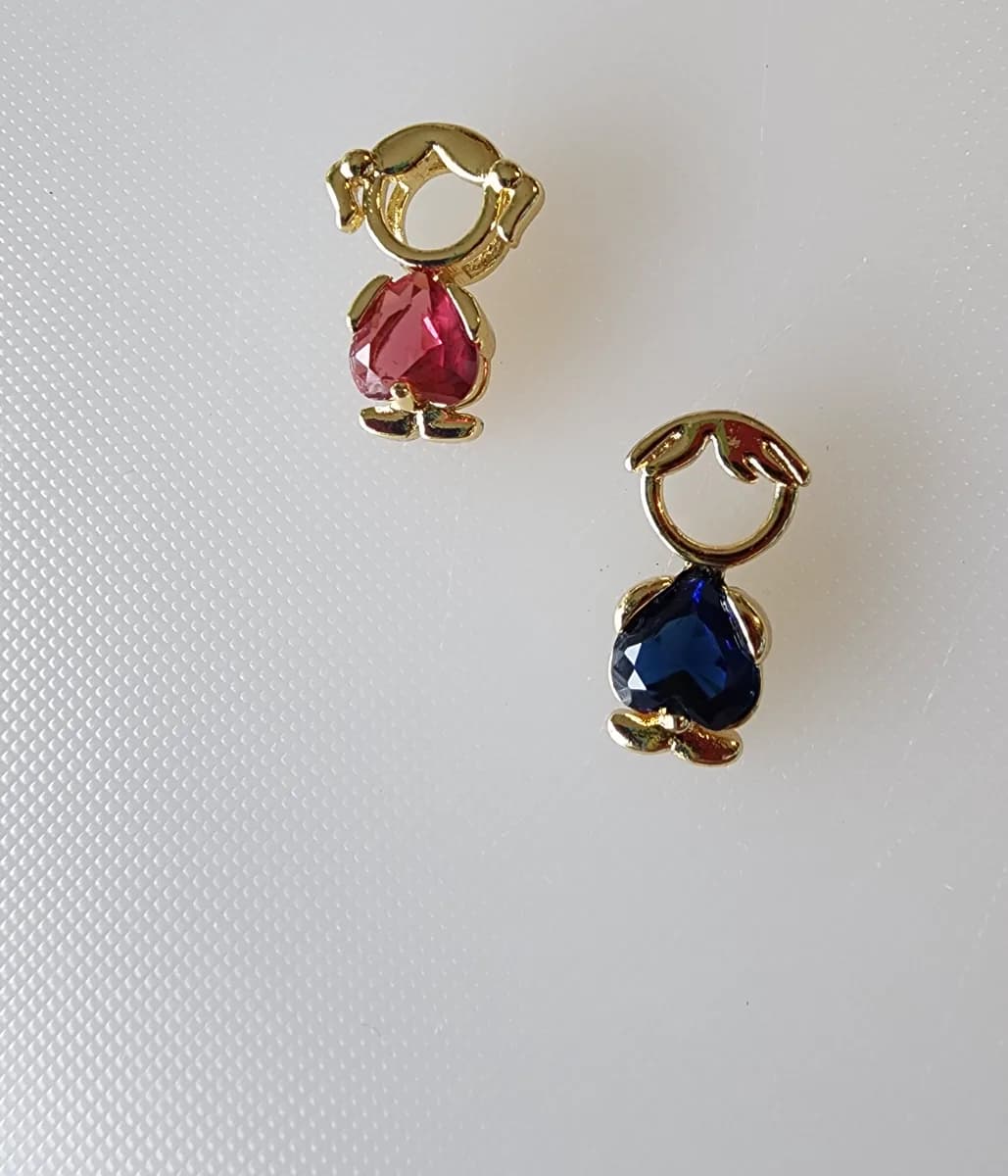 Dije de Niños (cristal rosa y azul)